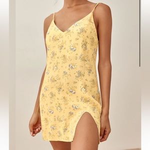 Reformation yellow floral dress